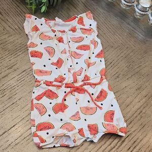 Hem Watermelon Slice Kids Romper 2-3T